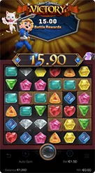 Gem Saviour · Pahami susunan simbol permata dan kemunculan overlay gulungan kertas pada kisi.
